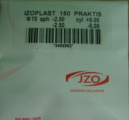 Полимерная очковая линза IZO PRAKTIS 150